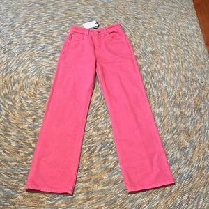 Grey lab color wash pink wide leg jeans - so cute!